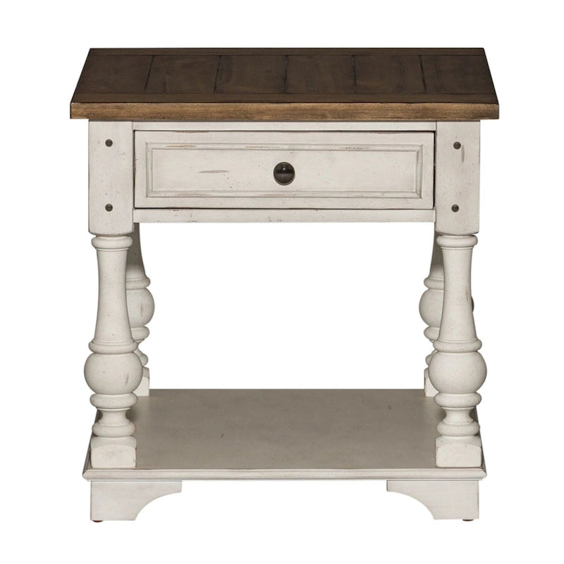Ensemble 3 pièces blanc cassé Morgan Creek (1 table basse, 2 tables d'appoint)