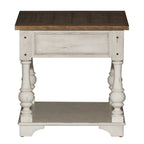 Ensemble 3 pièces blanc cassé Morgan Creek (1 table basse, 2 tables d'appoint)
