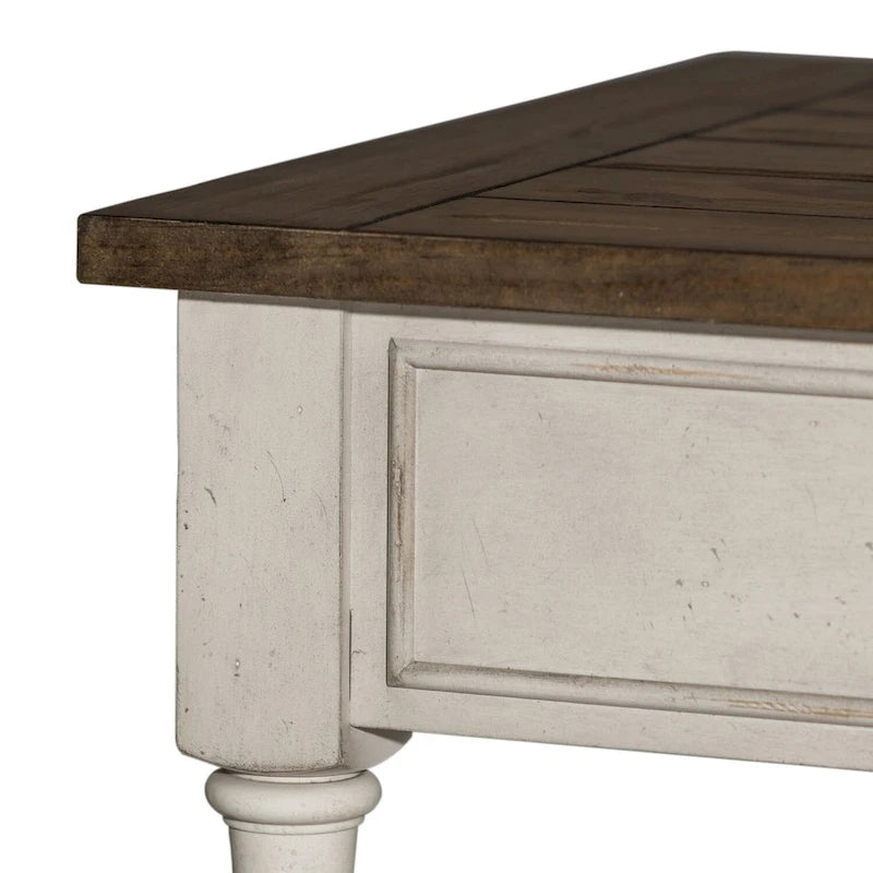 Ensemble 3 pièces blanc cassé Morgan Creek (1 table basse, 2 tables d'appoint)