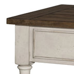 Ensemble 3 pièces blanc cassé Morgan Creek (1 table basse, 2 tables d'appoint)