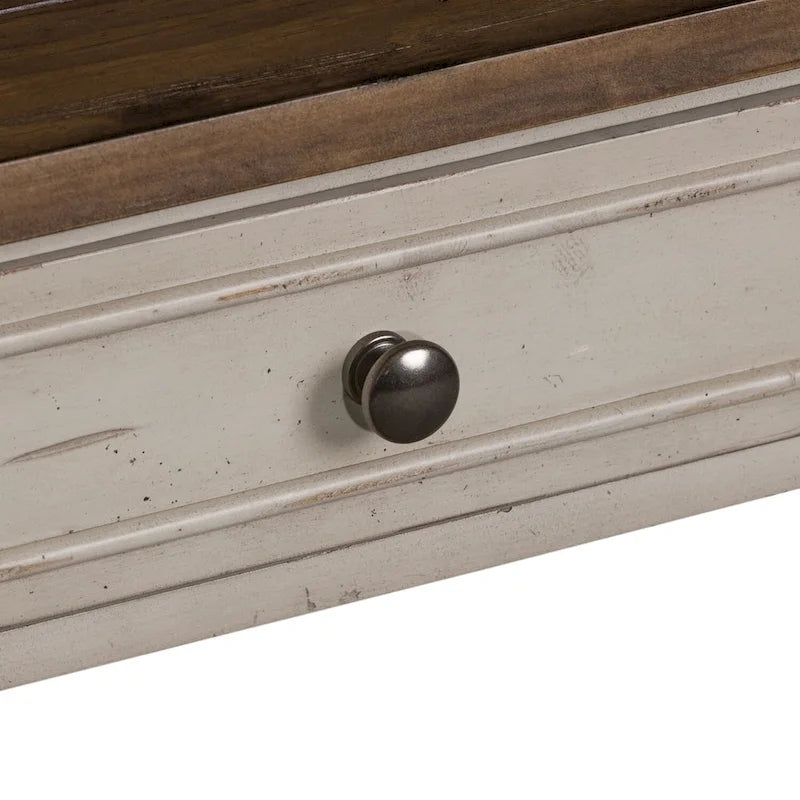 Ensemble 3 pièces blanc cassé Morgan Creek (1 table basse, 2 tables d'appoint)