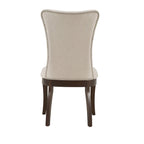 Ensemble de salle à manger rectangulaire extensible Willa en bois de cerisier foncé et tissu beige par iNSPIRE Q Classic