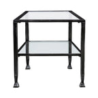 Table basse rectangulaire en métal noir avec plateau en verre et étagère inférieure Glenn de SEI Furniture