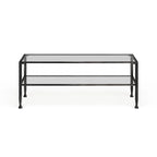 Table basse rectangulaire en métal noir avec plateau en verre et étagère inférieure Glenn de SEI Furniture