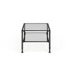 Table basse rectangulaire en métal noir avec plateau en verre et étagère inférieure Glenn de SEI Furniture