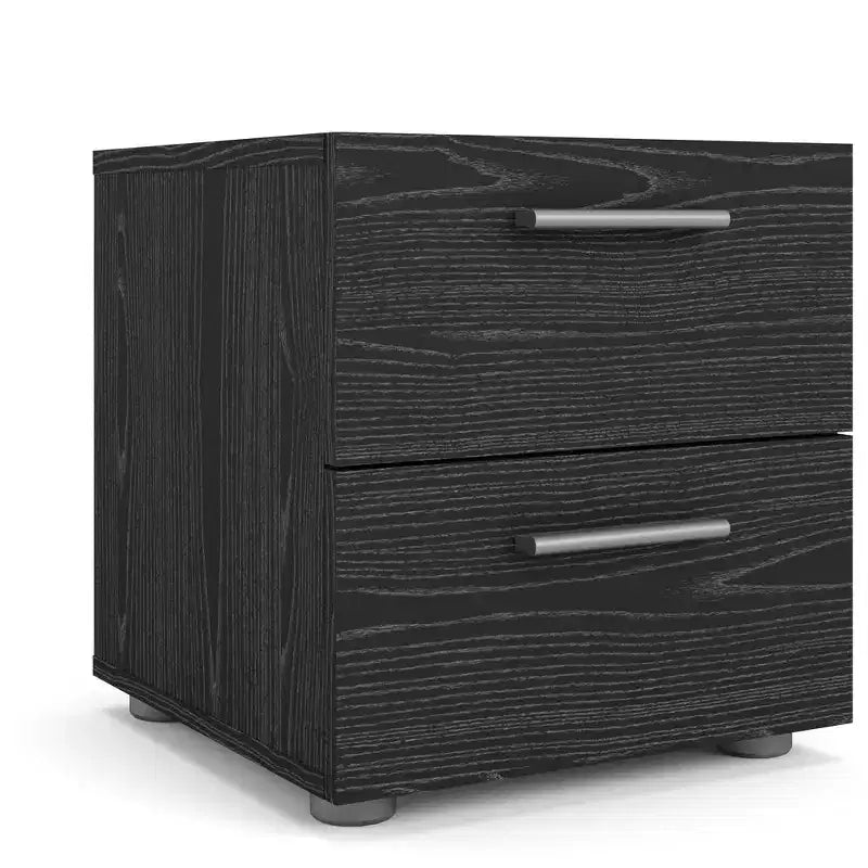 Tvilum, table de chevet Austin 2 tiroirs, grain de bois noir