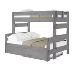Lit superposé simple sur double de style ferme en bois massif Plank+Beam avec lit gigogne