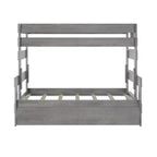 Lit superposé simple sur double de style ferme en bois massif Plank+Beam avec lit gigogne