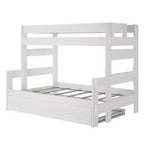 Lit superposé simple sur double de style ferme en bois massif Plank+Beam avec lit gigogne