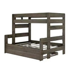 Lit superposé simple sur double de style ferme en bois massif Plank+Beam avec lit gigogne
