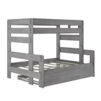Lit superposé simple sur double de style ferme en bois massif Plank+Beam avec lit gigogne