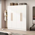 Armoire Kerrogee 4 portes avec tringle de suspension, 70,9H x 63W, blanche