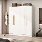 Armoire Kerrogee 4 portes avec tringle de suspension, 70,9H x 63W, blanche