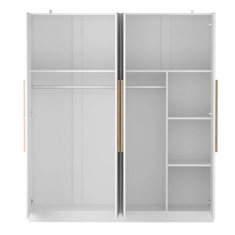 Armoire Kerrogee 4 portes avec tringle de suspension, 70,9H x 63W, blanche