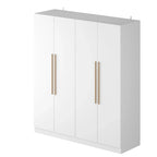 Armoire Kerrogee 4 portes avec tringle de suspension, 70,9H x 63W, blanche