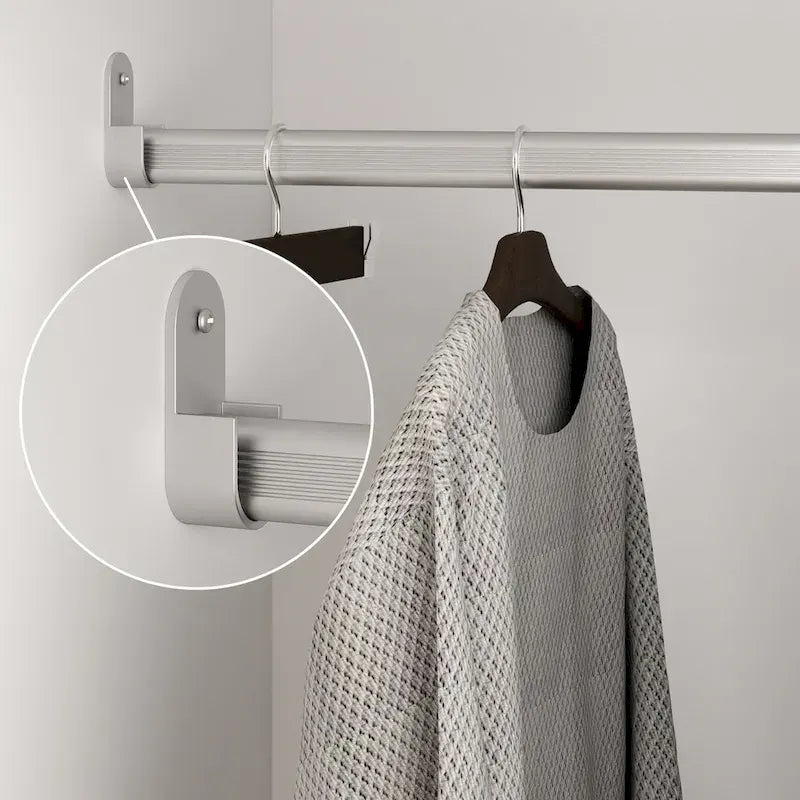 Armoire Kerrogee 4 portes avec tringle de suspension, 70,9H x 63W, blanche