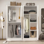 Armoire Kerrogee 4 portes avec tringle de suspension, 70,9H x 63W, blanche