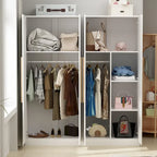 Armoire Kerrogee 4 portes avec tringle de suspension, 70,9H x 63W, blanche