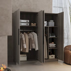 Armoire Kerrogee 4 portes avec tringle de suspension, 70,9H x 63W, blanche