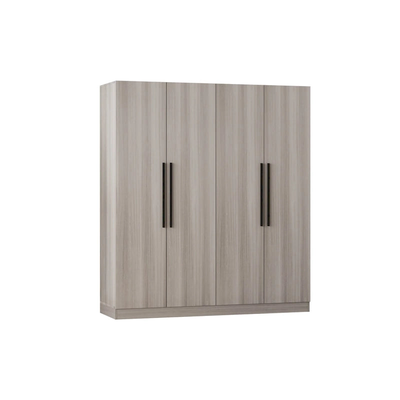 Armoire Kerrogee 4 portes avec tringle de suspension, 70,9H x 63W, blanche
