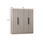 Armoire Kerrogee 4 portes avec tringle de suspension, 70,9H x 63W, blanche