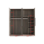 Armoire Kerrogee 4 portes avec tringle de suspension, 70,9H x 63W, blanche