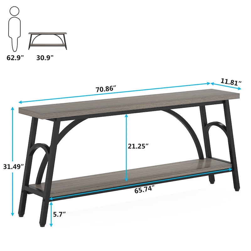 Console de canapé derrière le canapé, table de canapé étroite et longue, tables d'appoint de couloir pour l'entrée