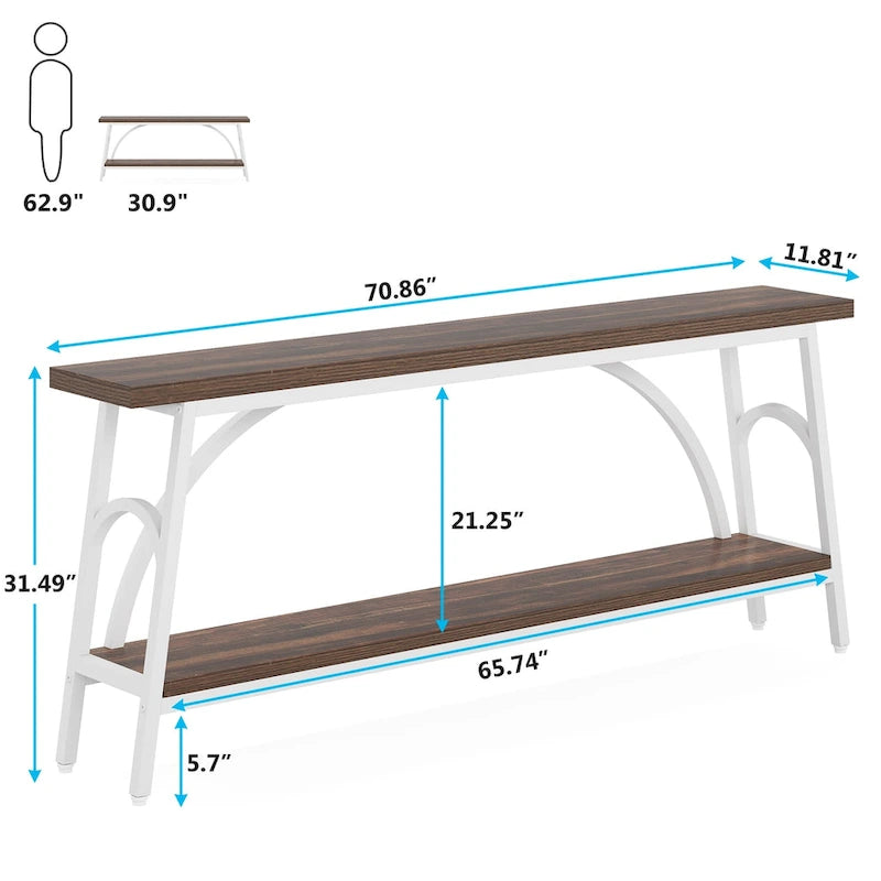 Console de canapé derrière le canapé, table de canapé étroite et longue, tables d'appoint de couloir pour l'entrée