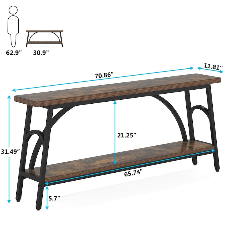 Console de canapé derrière le canapé, table de canapé étroite et longue, tables d'appoint de couloir pour l'entrée