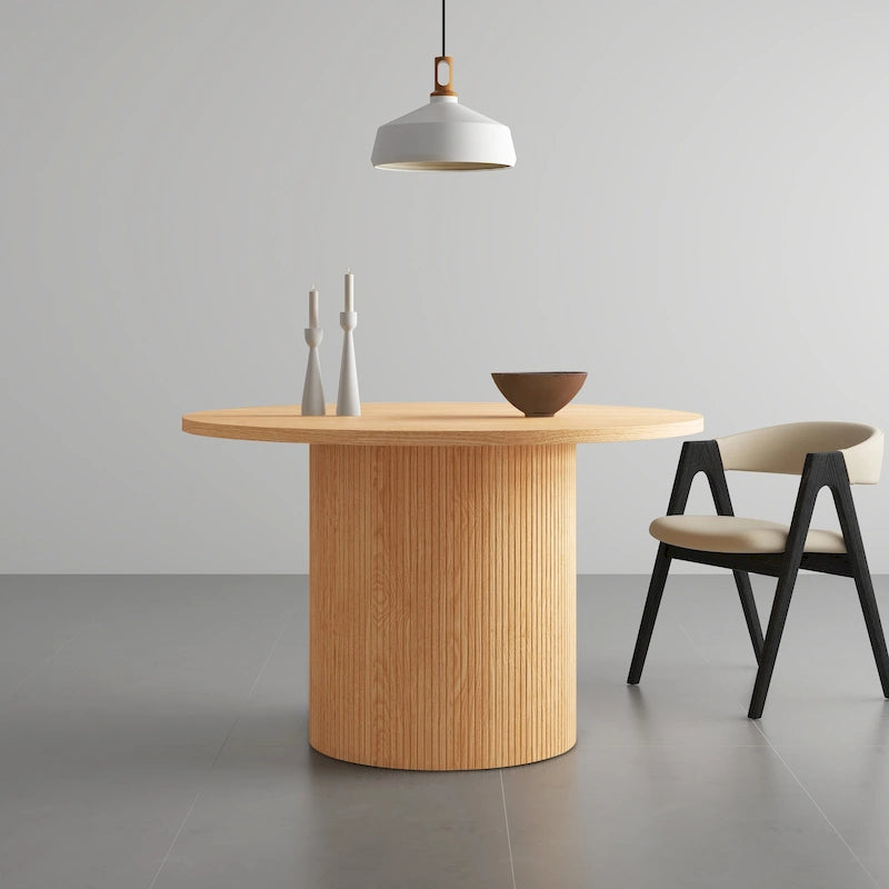 Table à manger ronde à pied central