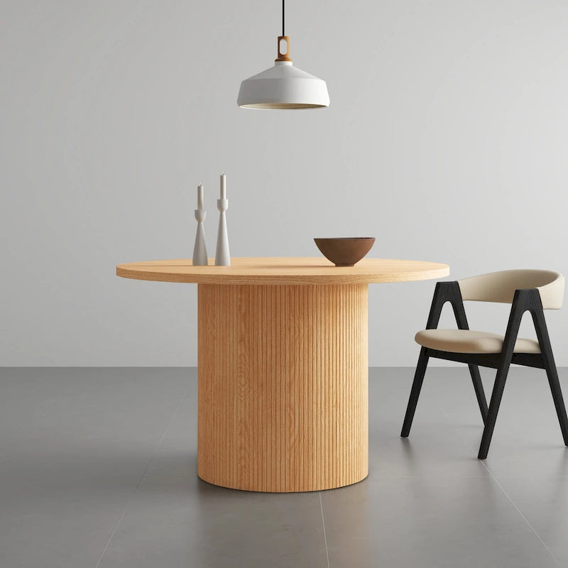Table à manger ronde à pied central