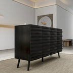 Meuble Buffet Noir Élégant Table Console Décoration Maison Table d'Appoint Bois