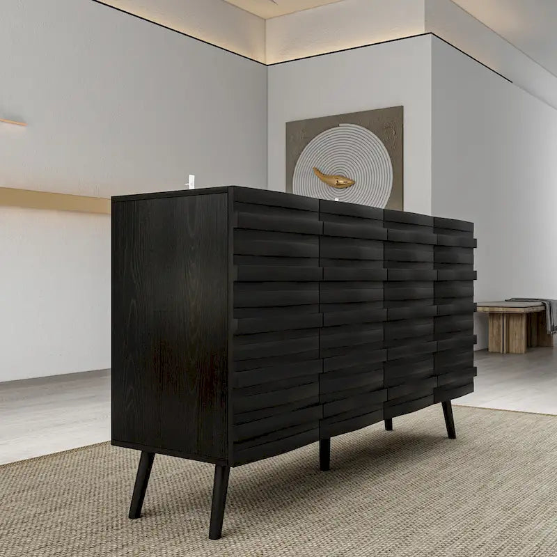 Meuble Buffet Noir Élégant Table Console Décoration Maison Table d'Appoint Bois