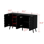 Meuble Buffet Noir Élégant Table Console Décoration Maison Table d'Appoint Bois
