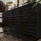 Meuble Buffet Noir Élégant Table Console Décoration Maison Table d'Appoint Bois