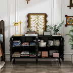 Meuble Buffet Noir Élégant Table Console Décoration Maison Table d'Appoint Bois