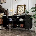 Meuble Buffet Noir Élégant Table Console Décoration Maison Table d'Appoint Bois