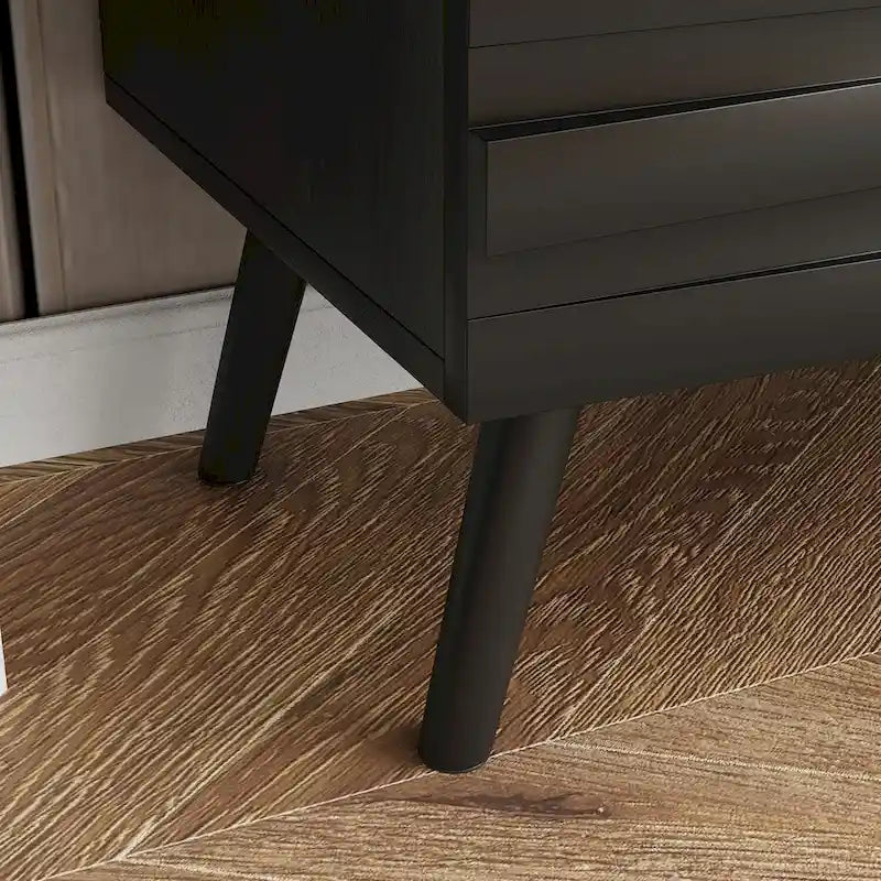 Meuble Buffet Noir Élégant Table Console Décoration Maison Table d'Appoint Bois