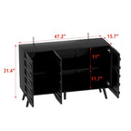 Meuble Buffet Noir Élégant Table Console Décoration Maison Table d'Appoint Bois