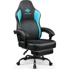Chaises de jeu Bossin avec repose-pieds, chaise grande taille supportant 180 kg, chaise d'ordinateur style course avec support lombaire ergonomique