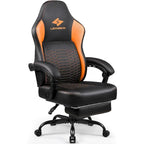 Chaises de jeu Bossin avec repose-pieds, chaise grande taille supportant 180 kg, chaise d'ordinateur style course avec support lombaire ergonomique