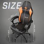 Chaises de jeu Bossin avec repose-pieds, chaise grande taille supportant 180 kg, chaise d'ordinateur style course avec support lombaire ergonomique