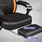 Chaises de jeu Bossin avec repose-pieds, chaise grande taille supportant 180 kg, chaise d'ordinateur style course avec support lombaire ergonomique