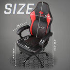 Chaises de jeu Bossin avec repose-pieds, chaise grande taille supportant 180 kg, chaise d'ordinateur style course avec support lombaire ergonomique