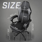 Chaises de jeu Bossin avec repose-pieds, chaise grande taille supportant 180 kg, chaise d'ordinateur style course avec support lombaire ergonomique