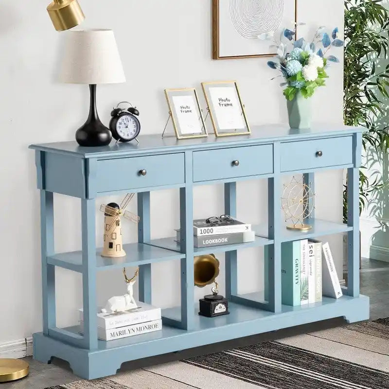 Console avec grand espace de rangement pour entrée de salon