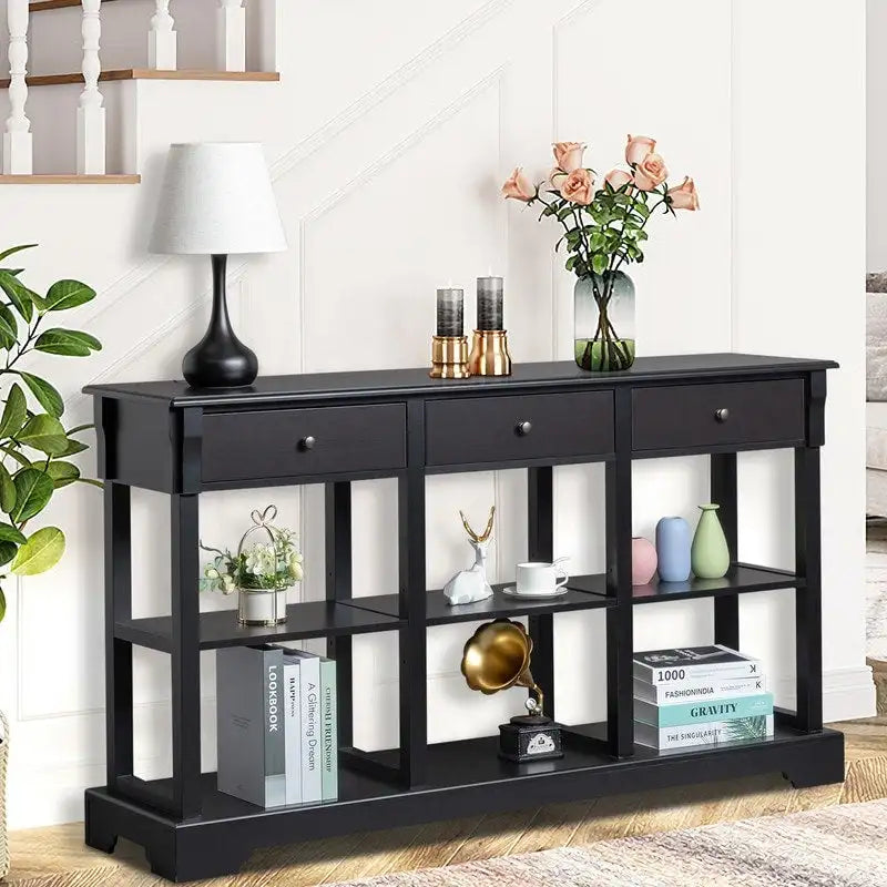 Console avec grand espace de rangement pour entrée de salon