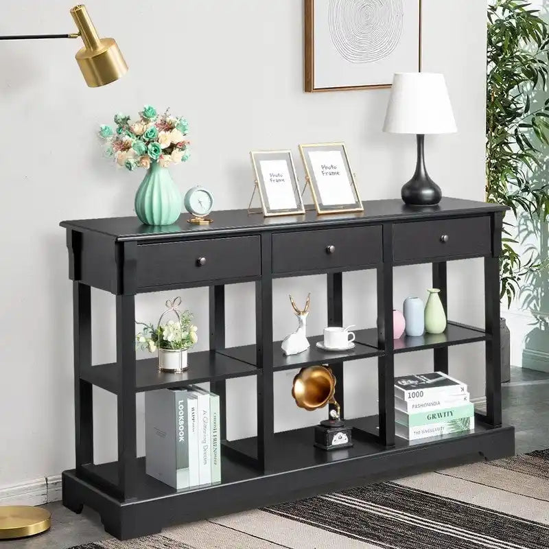 Console avec grand espace de rangement pour entrée de salon