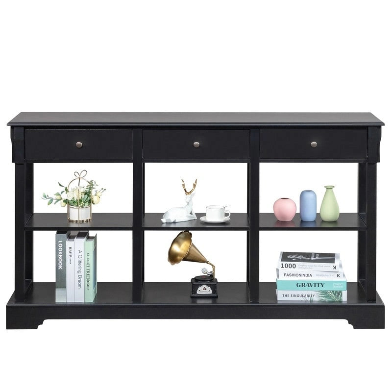Console avec grand espace de rangement pour entrée de salon