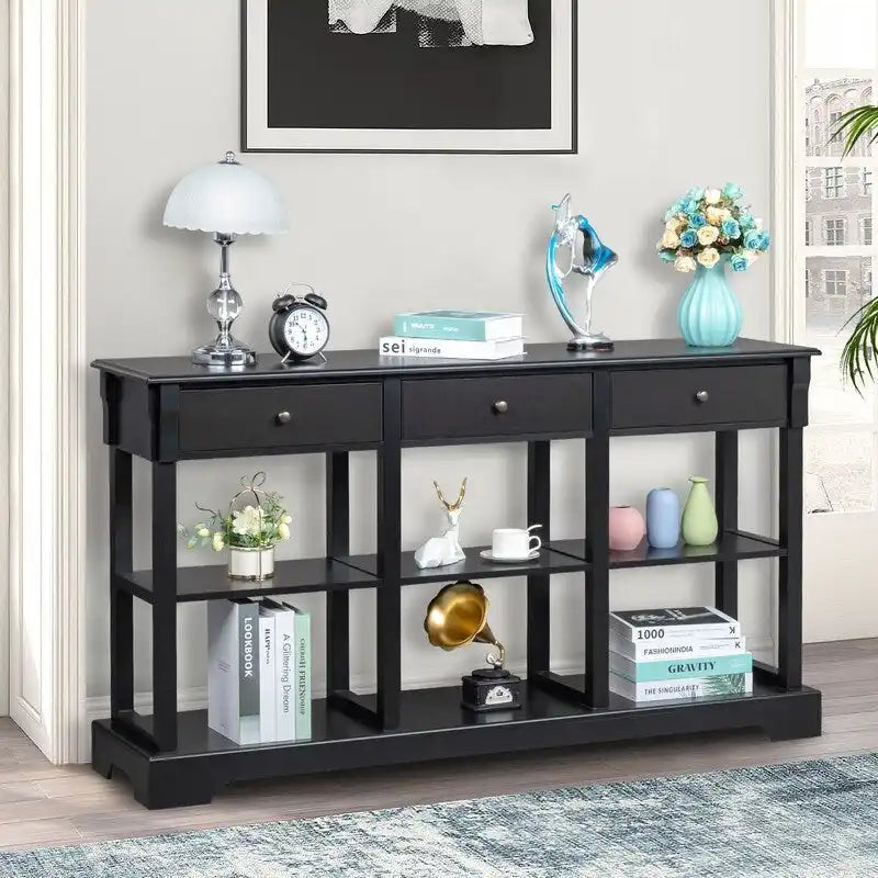 Console avec grand espace de rangement pour entrée de salon